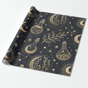 Hemelse Hekserij - Gouden Maan, Toverflessen Cadeaupapier