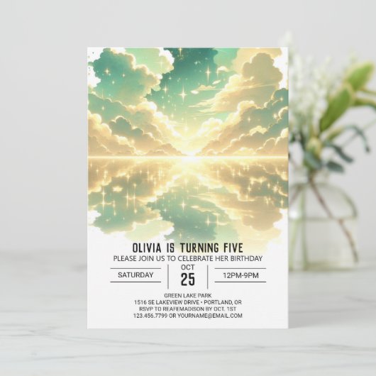 Hemelse Hemelse Digitale Verjaardag Kaart (Staand voorkant)