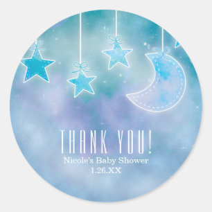 Hemelse hemelsterrenstelsels baby shower favorstic ronde sticker