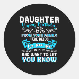 Hemelse herdenkingsfamilie gefeliciteerd verjaarda ronde sticker