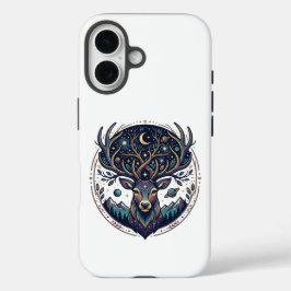 Hemelse Herten Maan & Ster Kunst Hert iPhone 16 Hoesje