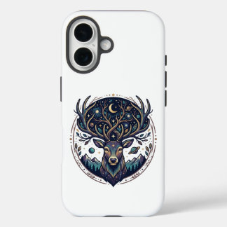 Hemelse Herten Maan & Ster Kunst Hert iPhone 16 Hoesje