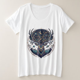 Hemelse Herten Maan & Ster Kunst Hert Grote Maat T-shirt