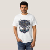 Hemelse Herten Maan & Ster Kunst Hert T-shirt (Voorkant volledig)
