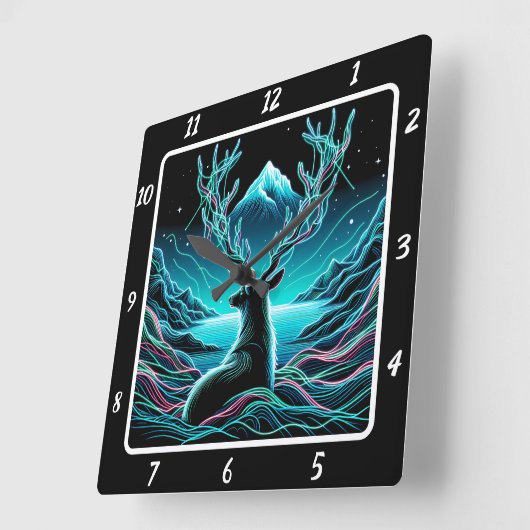 Hemelse Hertmaanlicht Vierkante Klok (Hoek)