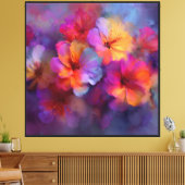 Hemelse Hibiscus Abstracte Bloem Kunst Canvas Afdruk (Insitu (Woonkamer))