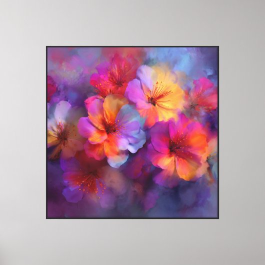 Hemelse Hibiscus Abstracte Bloem Kunst Canvas Afdruk (Voorkant)