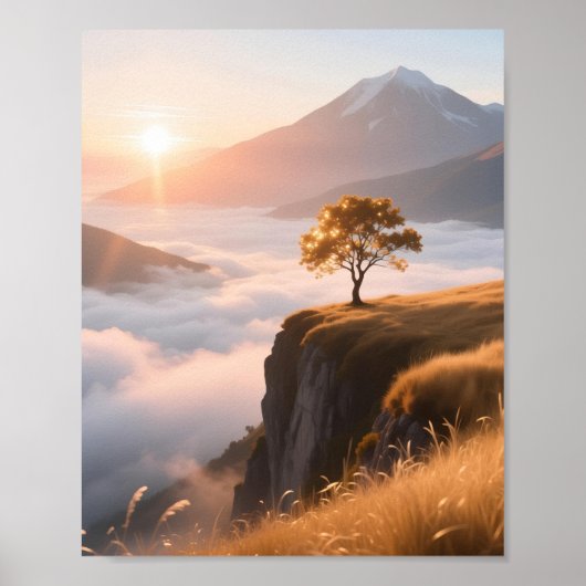 Hemelse Hooglanden Ochtend Poster (Voorkant)