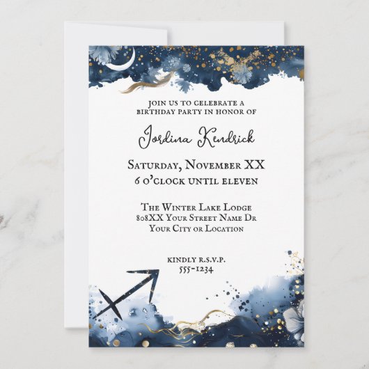 Hemelse Horoscoop Boogschutter Verjaardag Kaart (Voorkant)