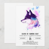 Hemelse Howling Wolf's Verjaardag Kaart (Voorkant / Achterkant)