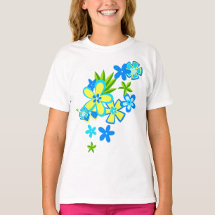 Hemelse Hula Hawaiiaanse bloemen T-shirt