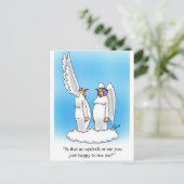 Hemelse Humor Angel Cartoon Gift! Briefkaart (Staand voorkant)