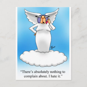 Hemelse Humor Angel Cartoon Gift! Briefkaart