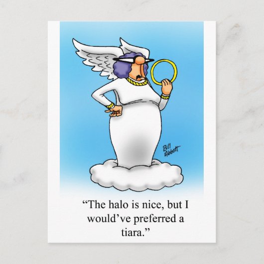 Hemelse Humor Angel Mode Cartoon Gift! Briefkaart (Voorkant)