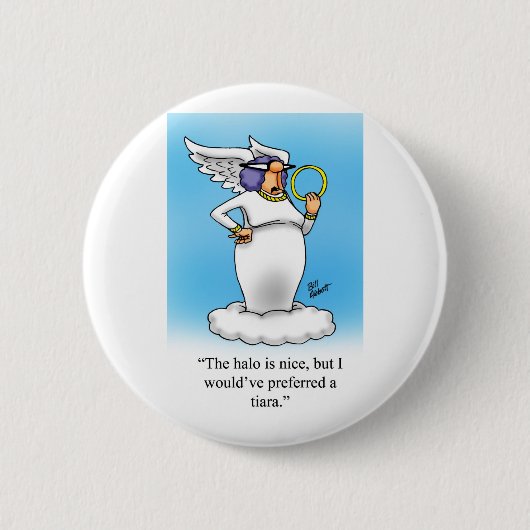 Hemelse Humor Angel Mode Cartoon Gift! Ronde Button 5,7 Cm (Voorkant)
