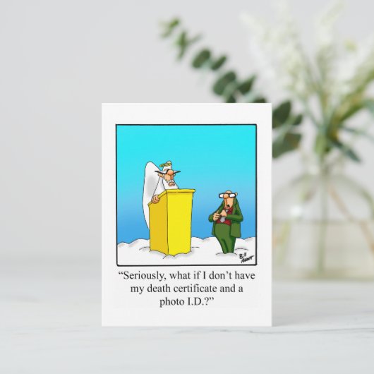 Hemelse Humor Briefkaart (Staand voorkant)