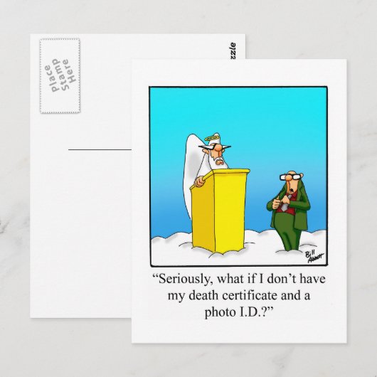 Hemelse Humor Briefkaart (Voorkant / Achterkant)