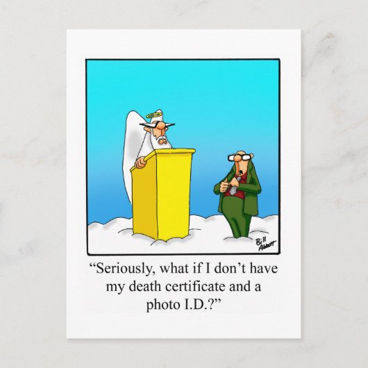 Hemelse Humor Briefkaart (Voorkant)