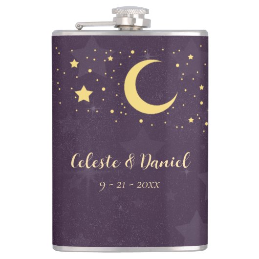 Hemelse Huwelijk Sterrenhemel Heupfles (Voorkant)