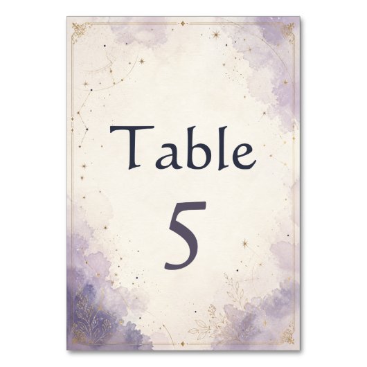 Hemelse Huwelijks Tafel Nummerkaart Kaart (Voorkant)