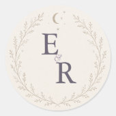 Hemelse Huwelijksenvelopzegelsticker Ronde Sticker (Voorkant)