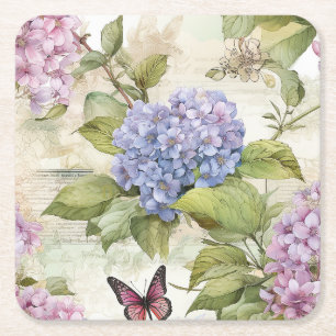 Hemelse Hydrangea Harmonie Kartonnen Onderzetters