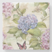 Hemelse Hydrangea Harmonie Stenen Onderzetter (Voorkant)