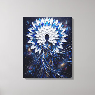 Hemelse Impasto Mandala Godin Canvas Afdruk