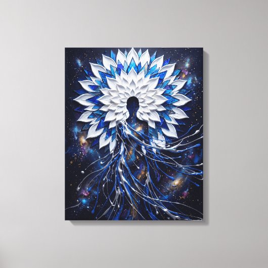Hemelse Impasto Mandala Godin Canvas Afdruk (Voorkant)