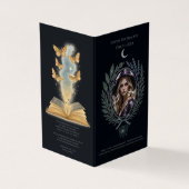 Hemelse Indigo heidense heks begrafenisprogramma Kaart (Buitenkant)