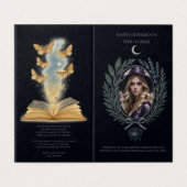 Hemelse Indigo heidense heks begrafenisprogramma Kaart (Buitenkant ongevouwen)