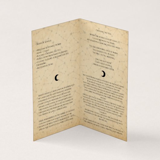 Hemelse Indigo heidense heks begrafenisprogramma Kaart (Binnen)