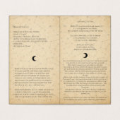 Hemelse Indigo heidense heks begrafenisprogramma Kaart (Binnenkant ongevouwen)