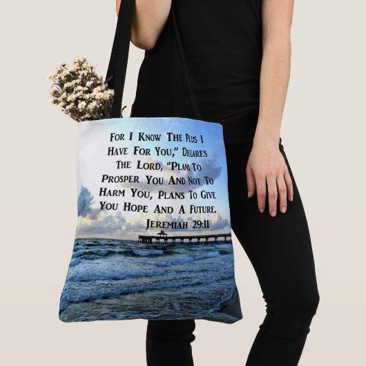 HEMELSE JEREMIA 29:11 ONTWERP VAN DE SCHRIFT TOTE BAG (Dichtbij)