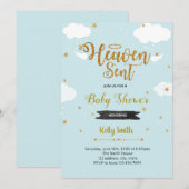 Hemelse jongens baby shower uitnodiging (Voorkant / Achterkant)