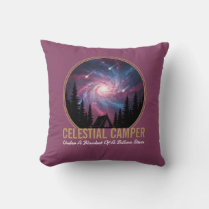 Hemelse Kampeerder Galaxy Nacht Scène Kussen