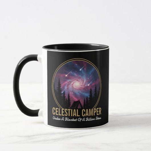 Hemelse Kampeerder Galaxy Nacht Scène Mok (Links)