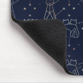 Hemelse Kat Constellatie Navy Blauwe Muismat (Hoek)