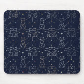 Hemelse Kat Constellatie Navy Blauwe Muismat (Voorkant)