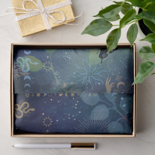 Hemelse Kat & Maan Mystiek Weefsel Papier (Geschenk)