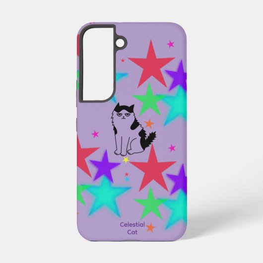 Hemelse Kat Samsung Galaxy Hoesje – Paars (Achterkant)