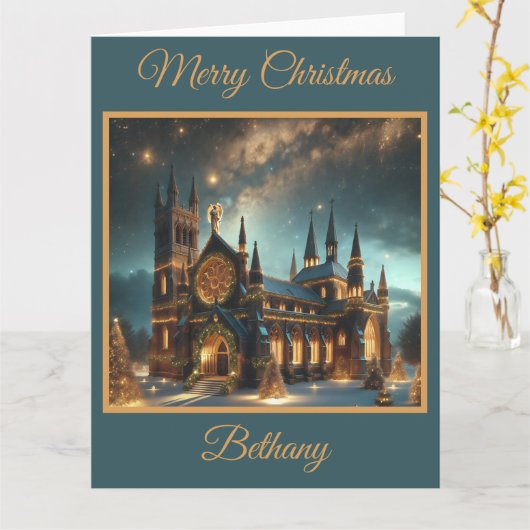 Hemelse Kathedraal met Kerstmis Kaart (Gele Bloem)