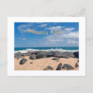 Hemelse Kauai/ golven die tegen rotsen slaan Briefkaart