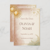 Hemelse Kennisgeving van de Datumkaart Roze Salie  Save The Date (Voorkant / Achterkant)