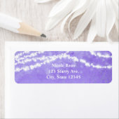 Hemelse kerstverlichting paarse adreslabels etiket (Insitu)