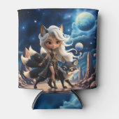Hemelse Kitsune – Bewaker van de Vier Staarten. Blikjeskoeler (Voorkant)