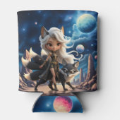 Hemelse Kitsune – Bewaker van de Vier Staarten. Blikjeskoeler (Achterkant)