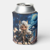 Hemelse Kitsune – Bewaker van de Vier Staarten. Blikjeskoeler (Blikje Achterkant)