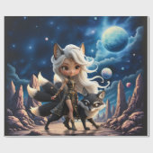 Hemelse Kitsune – Bewaker van de Vier Staarten. Cadeaupapier (Vlak)