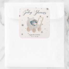 Hemelse Knuffel Beer Baby Shower Vierkante Sticker
